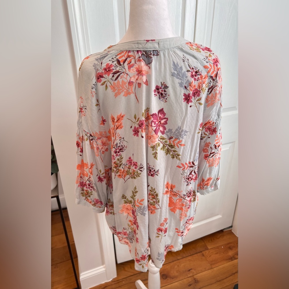 Dear John Audrey Spring in Bloom Blouse | Medium | Grey/ Pink - Picture 7 of 13